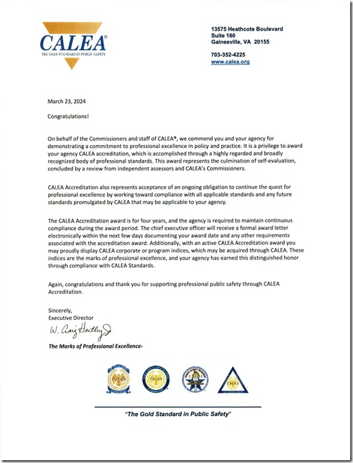 CALEA Letter 2024