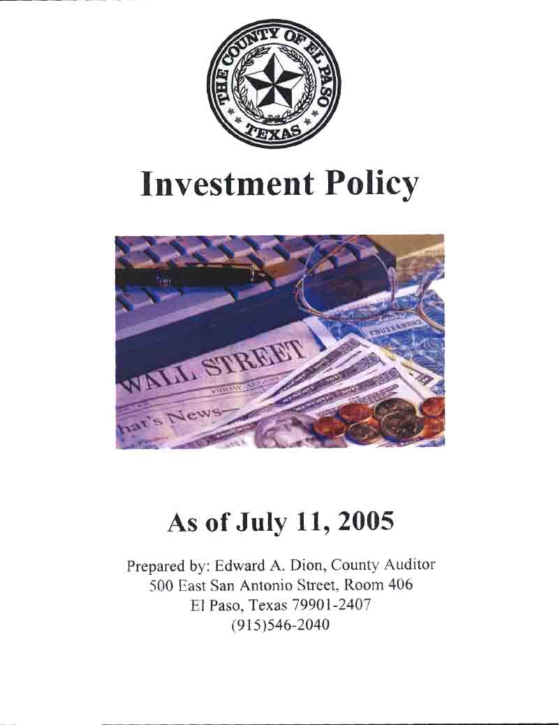 Investment Policy 2005