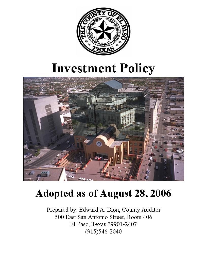 Investment Policy 2006