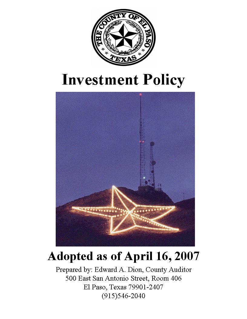 Investment Policy 2006