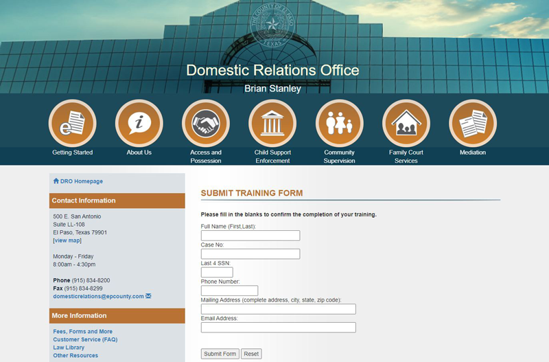 Sample online form