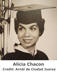 Alicia R. Chacon high school graduation (1957) from Ysleta High School